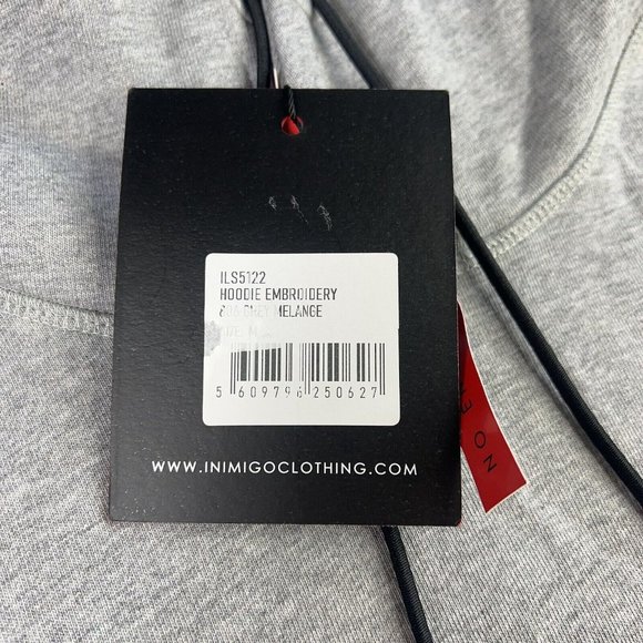 Inimigo Men’s Hoodie Embroidery Grey Sweater Red Heart Logo Supima Cotton M $195 - Picture 7 of 12